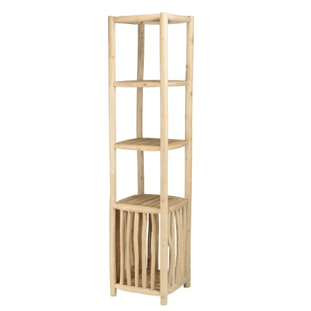 WILL - 2-tier Shelf with 1 Door in Natural Teak Branches