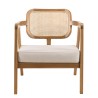 WILL - FLORES Teak Armchair with Cane Backrest and Grey Cushion