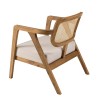 WILL - FLORES Teak Armchair with Cane Backrest and Grey Cushion