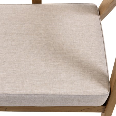 WILL - FLORES 2-seater Teak Sofa with Natural Cane Backrest and Grey Cushion