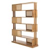 WILL 6-Tier Mahogany Shelf Unit with Natural Cane
