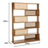 WILL 6-Tier Mahogany Shelf Unit with Natural Cane