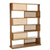Étagère 6 niveaux en bois de mahogany et cannage naturel