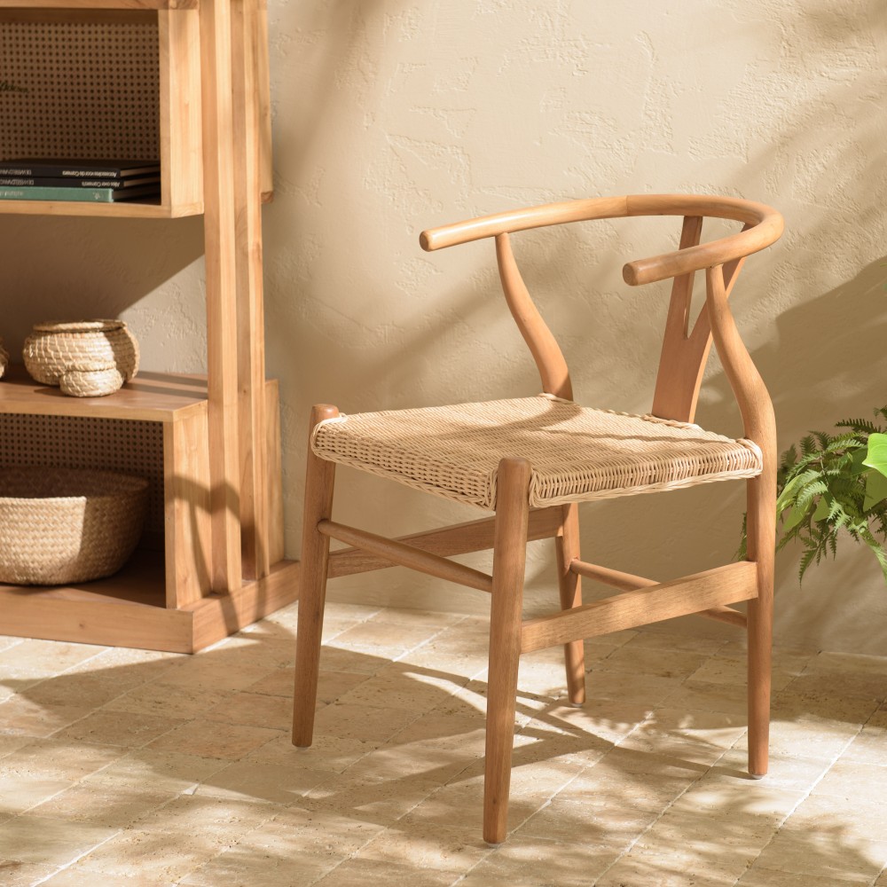 WILL Mahogany Chair with Rounded Backrest and Rattan Seat WILL Mahogany Chair with Rounded Backrest and Rattan Seat