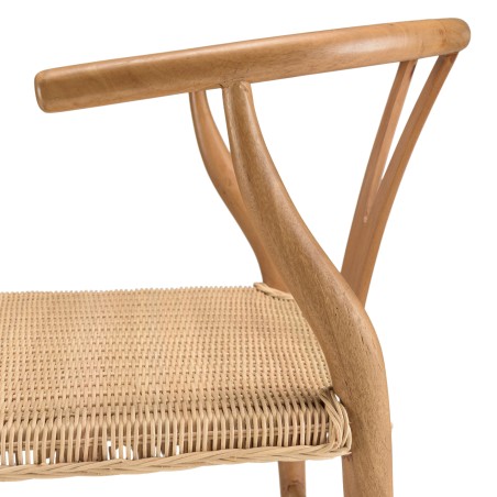 Chaise WILL en bois de mahogany et rotin