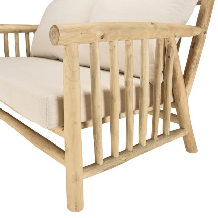 Ensemble BORNEO WILL : canapé 2 p. 2 fauteuils 1 table basse en teck
