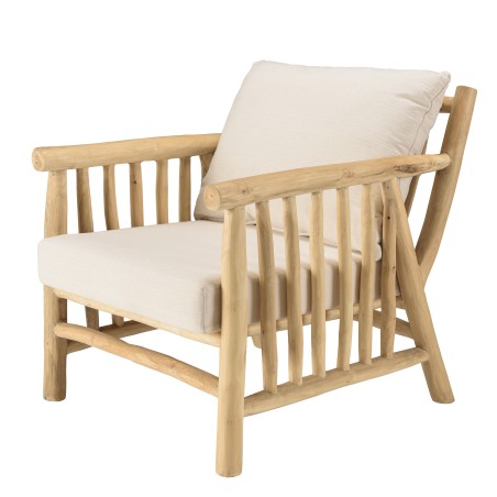 Ensemble BORNEO WILL : canapé 2 p. 2 fauteuils 1 table basse en teck