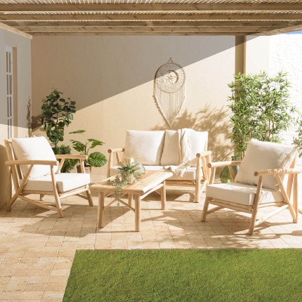 Ensemble MADURA WILL : canapé 2 p. 2 fauteuils en teck