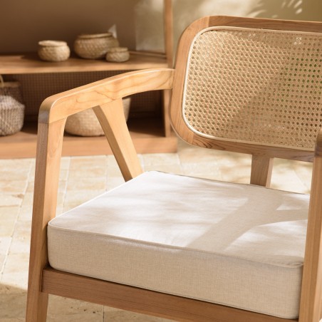 WILL - FLORES Set: 2-Seater Sofa, 2 Armchairs, 1 Teak Coffee Table