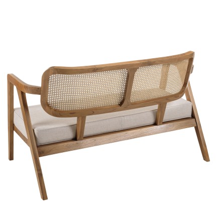 Ensemble FLORES en teck - Canapé 2 p., 2 fauteuils, 1 table basse