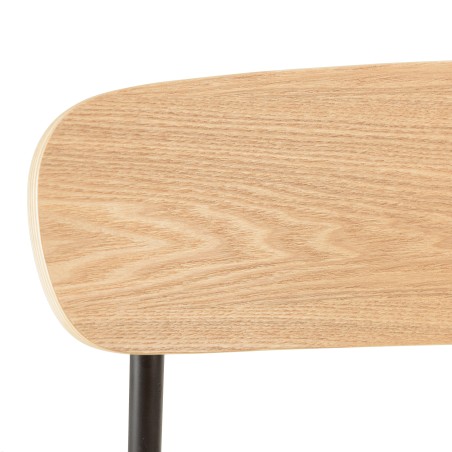 TOM Set of 2 'Schoolboy' Chairs - Ash Wood & Black Steel Legs