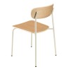 TOM Set of 2 'Schoolboy' Chairs - Ash Wood & White Steel Legs