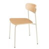 TOM Set of 2 'Schoolboy' Chairs - Ash Wood & White Steel Legs