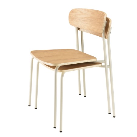 Lot de 2 chaises écolier en bois de frêne