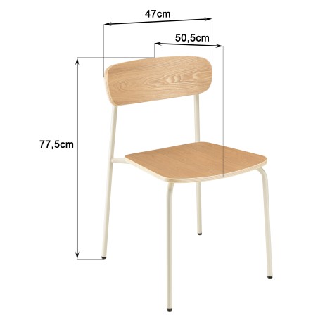 Lot de 2 chaises écolier en bois de frêne