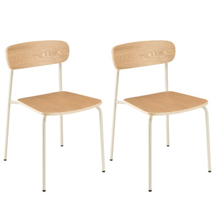 Lot de 2 chaises écolier en bois de frêne