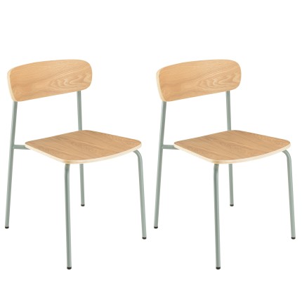 Lot de 2 chaises écolier bois de frêne