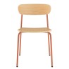 Lot de 2 chaises écolier en bois de frêne et acier terracotta