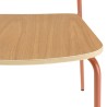 Lot de 2 chaises écolier en bois de frêne et acier terracotta