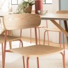 TOM - Set of 2 'Schoolboy' Chairs | Ash Wood & Terracotta Steel