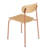 Lot de 2 chaises écolier en bois de frêne et acier terracotta