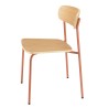 Lot de 2 chaises écolier en bois de frêne et acier terracotta