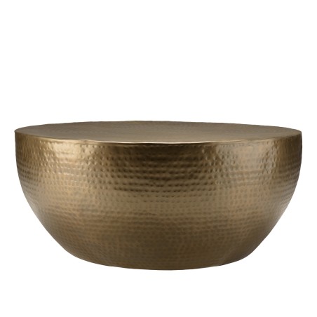 JOHAN Round Shell Coffee Table 90x90cm - Antique Gold Aluminum