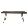 JOHAN Rectangular Coffee Table in Aluminum with Black Top and Gold Legs
