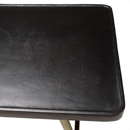 JOHAN Rectangular Coffee Table in Aluminum with Black Top and Gold Legs