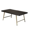 JOHAN Rectangular Coffee Table in Aluminum with Black Top and Gold Legs