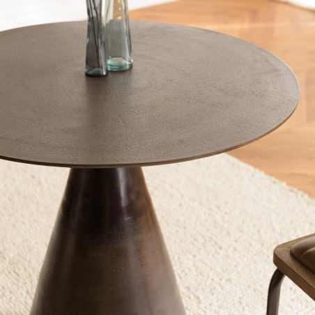 JOHAN Round Table 80cm - Brass-Colored Aluminum