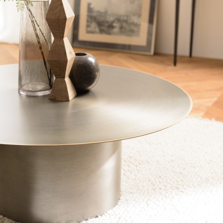 Table basse ronde JAMES en fer noir 80x80cm