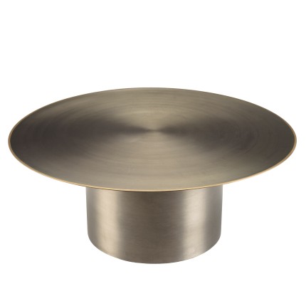 Table basse ronde JAMES en fer noir 80x80cm