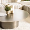 Table basse ronde JAMES en fer noir et doré 120x120cm