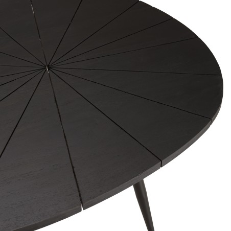 Table basse ovoïde JAMES - plateau texturé noir