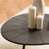 JAMES - Ovoid Coffee Table with Textured Black Matt Top