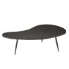 JAMES - Ovoid Coffee Table with Textured Black Matt Top