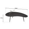 JAMES - Ovoid Coffee Table with Textured Black Matt Top
