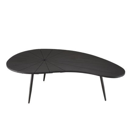JAMES - Ovoid Coffee Table with Textured Black Matt Top