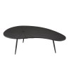 Table basse ovoïde JAMES - plateau texturé noir