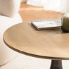 JAMES Side Table 65x65cm - Mango Wood Top & Black Flared Legs