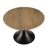 JAMES Side Table 65x65cm - Mango Wood Top & Black Flared Legs