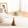 Table basse JAMES en marbre et doré - 100x56cm