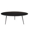 JAMES Round Coffee Table 100x100cm - Matte Black Aluminum