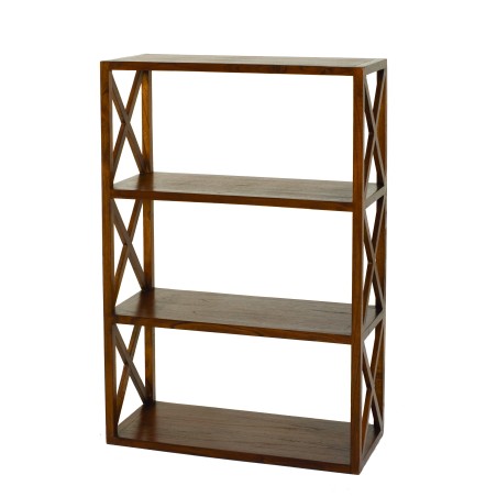 LAUREN Brown 3-tier lattice shelf Mindi wood
