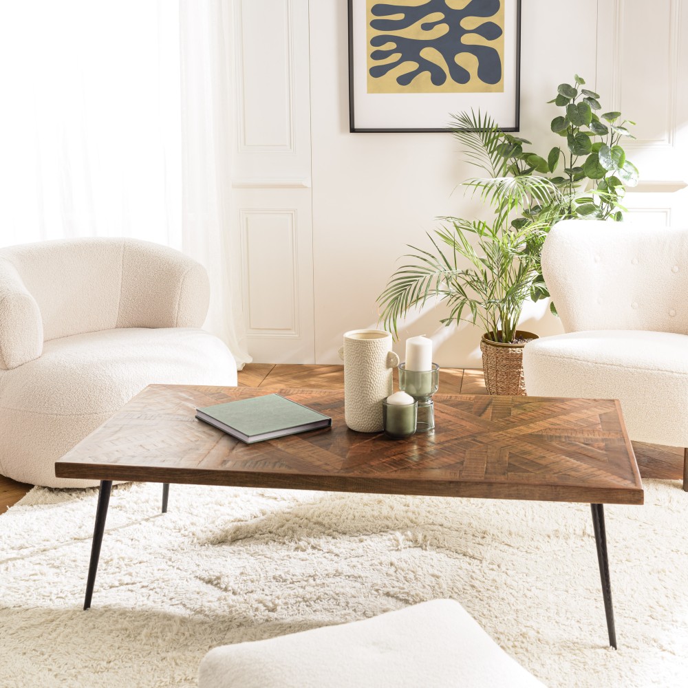 Table basse rectangulaire KIARA en bois recyclé Table basse rectangulaire KIARA en bois recyclé
