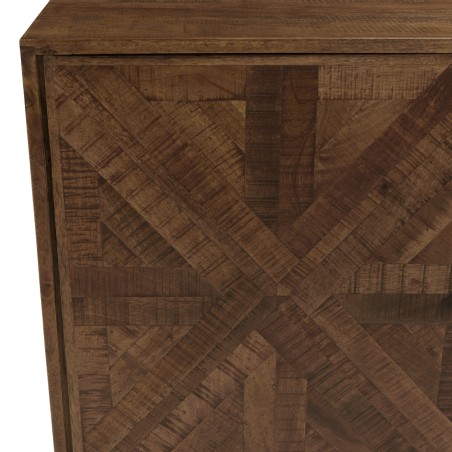 KIARA Sideboard 3 Doors Recycled Wood Symmetrical Shapes Metal Legs