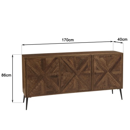 Buffet KIARA - Bois recyclé 3 portes