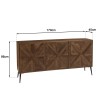 KIARA Sideboard 3 Doors Recycled Wood Symmetrical Shapes Metal Legs