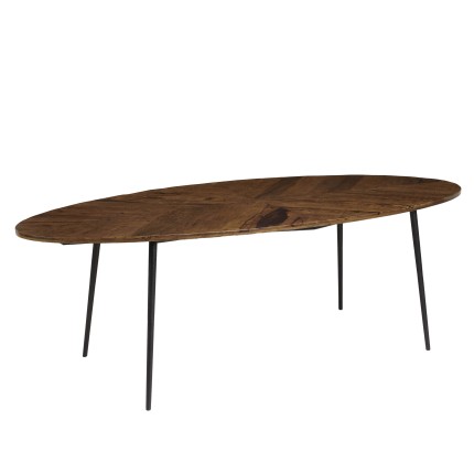 KIARA Oval Dining Table 240x110cm - Chevron Top | Unique and Stylish Design
